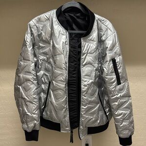 DKNY silver Jacket like new. Wear only twice